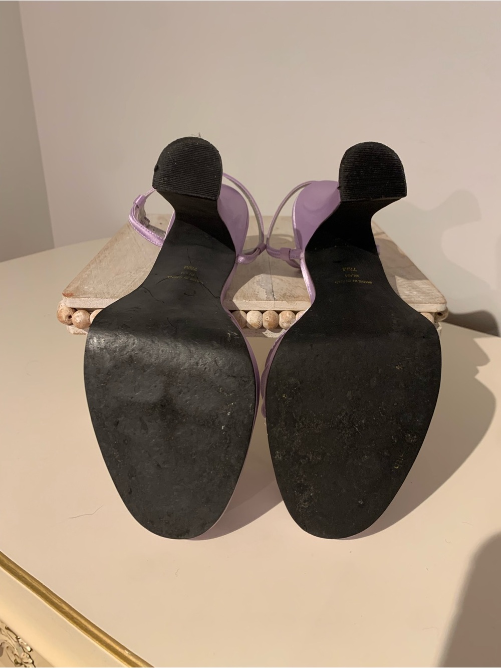 Amanda Smith Lavender Satin Strappy Platform Heels - Picture 7 of 7